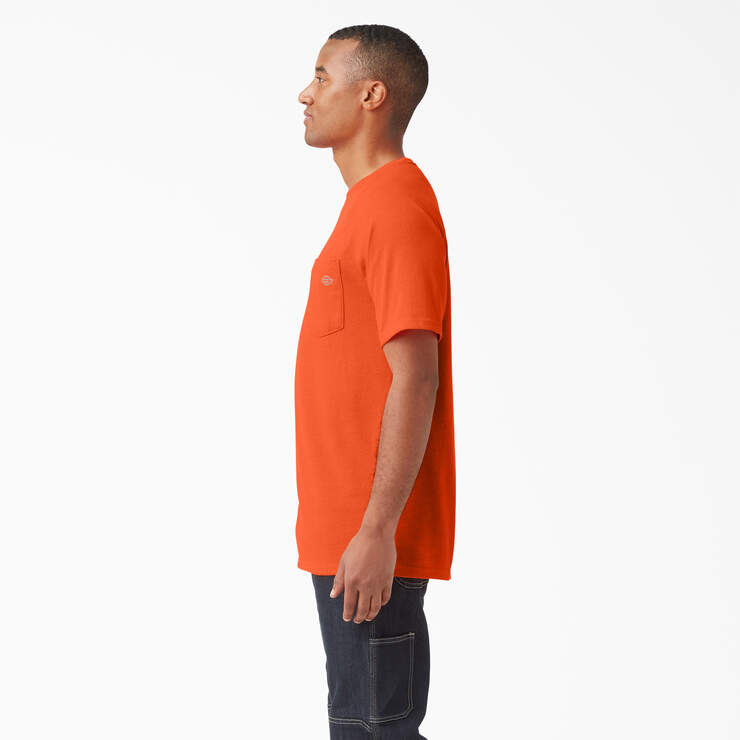 Cooling Short Sleeve Pocket T-Shirt - Bright Orange (BOD) image number 3