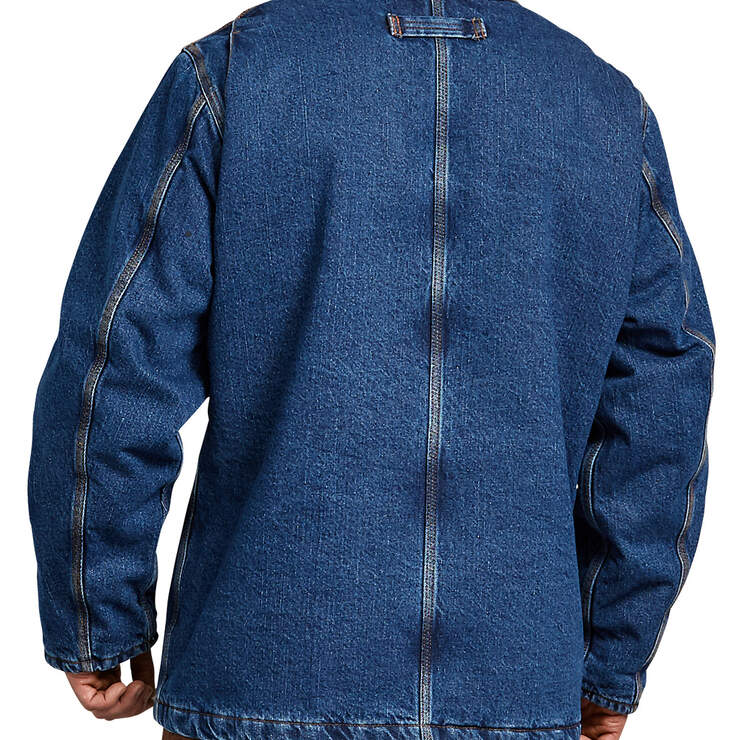 Denim Zip Front Chore Coat - Stonewashed Indigo Blue (SNB) numéro de l’image 2