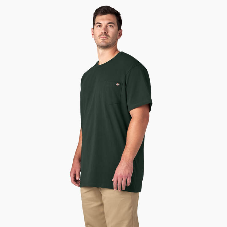 Heavyweight Short Sleeve Pocket T-Shirt - Hunter Green (GH) image number 7