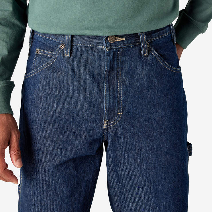 Relaxed Fit Heavyweight Carpenter Jeans - Rinsed Indigo Blue (RNB) image number 7
