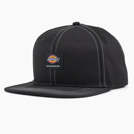 Casquette r&eacute;glable &agrave; boutons-pression et visi&egrave;re plate de skateboard Dickies - Black &#40;BK&#41;