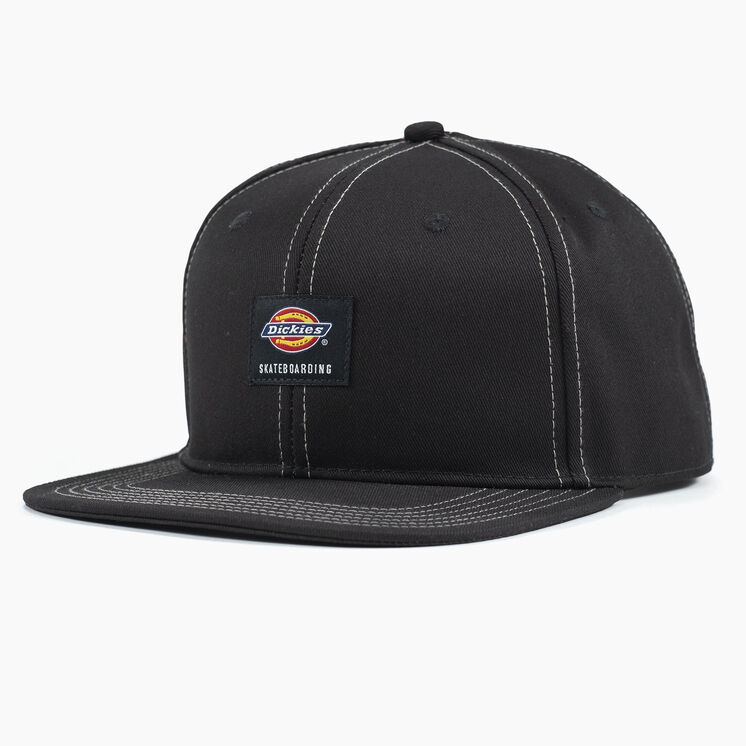 Dickies Skateboarding Flat Bill Snapback Hat - Black (BK)