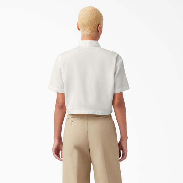 Women&#39;s Embroidered Patch Cropped Work Shirt - Rinsed Cloud &#40;R2C&#41;