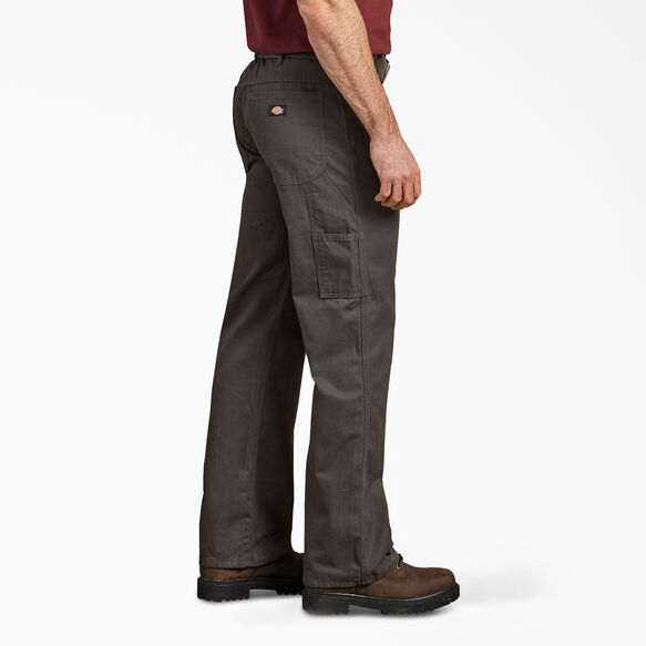Pantalon menuisier de coupe d&eacute;contract&eacute;e en coutil - Olive Green &#40;RBV&#41;
