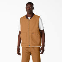 Stonewashed Duck High Pile Fleece Lined Vest - Stonewashed Brown Duck (SBD)