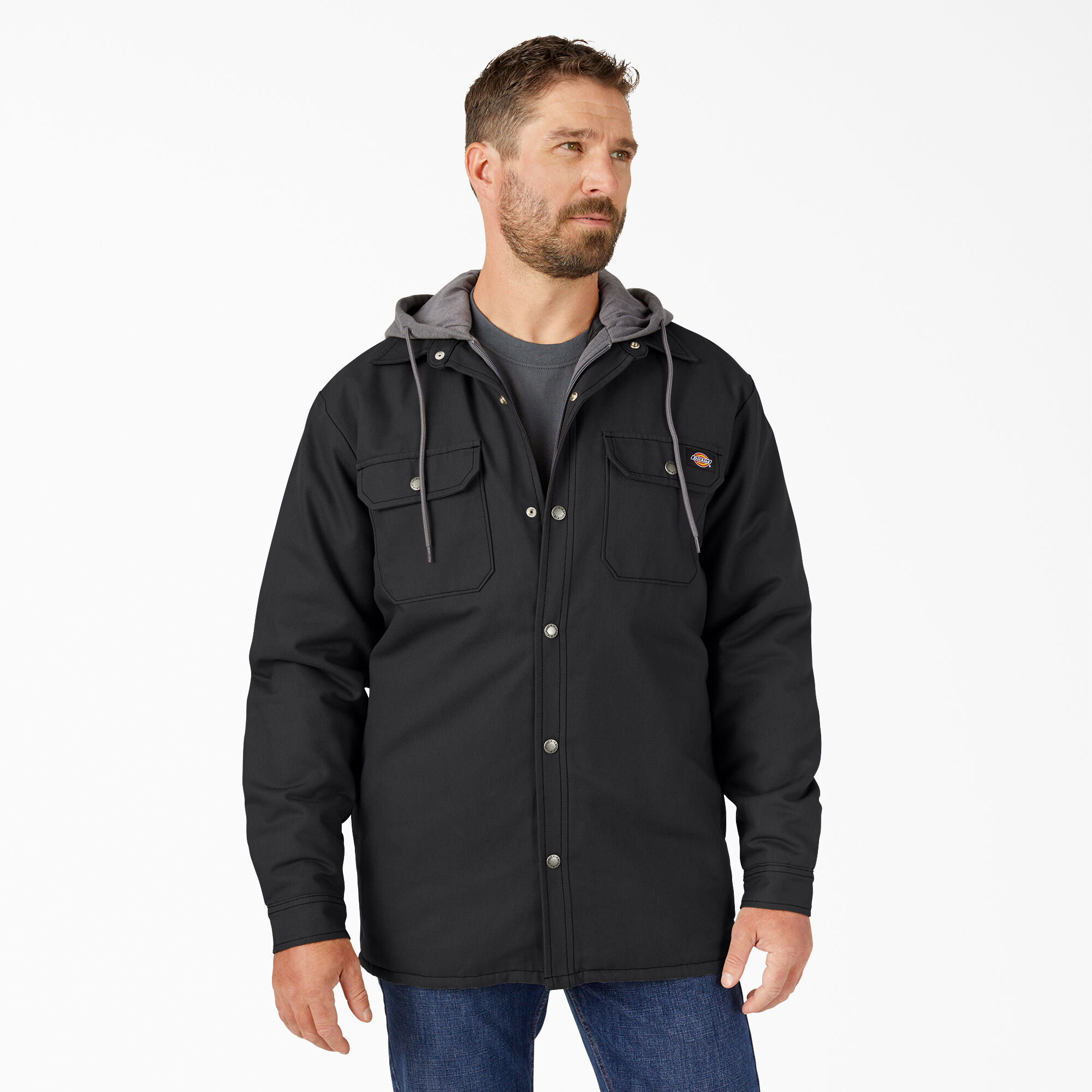 Men s Water Repellent Duck Hooded Shirt Jacket Dickies Canada