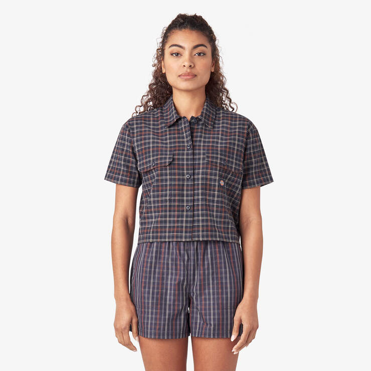 Women’s Surry Cropped Work Shirt - Navy Outdoor Plaid (NDY) image number 1