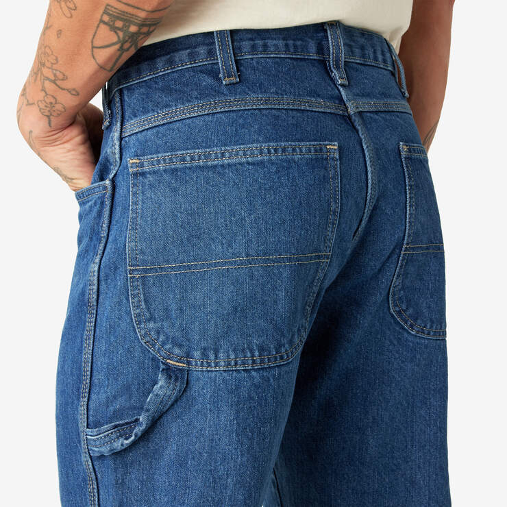 Jeans menuisier épais de coupe décontractée - Stonewashed Indigo Blue (SNB) numéro de l’image 7