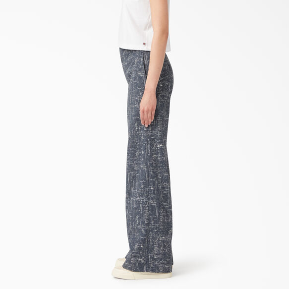 Pantalon de travail de coupe standard &agrave; jambe large pour femmes - Rinsed Navy Crosshatch &#40;R2A&#41;