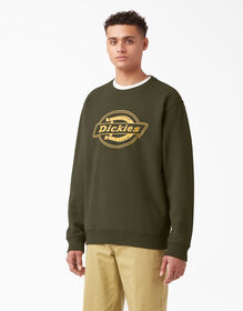 Pullover Crew Graphic Fleece Sweatshirt - Military Green &#40;ML&#41;
