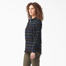 Women&#39;s Plaid Flannel Long Sleeve Shirt - Ink Navy Tartan &#40;A1W&#41;