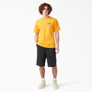 Loose Fit Flat Front Work Shorts, 13&quot; - Black &#40;BK&#41;