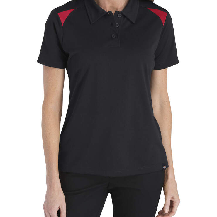 Women’s Performance Shop Polo Shirt - Black/English Red (BKER) image number 1