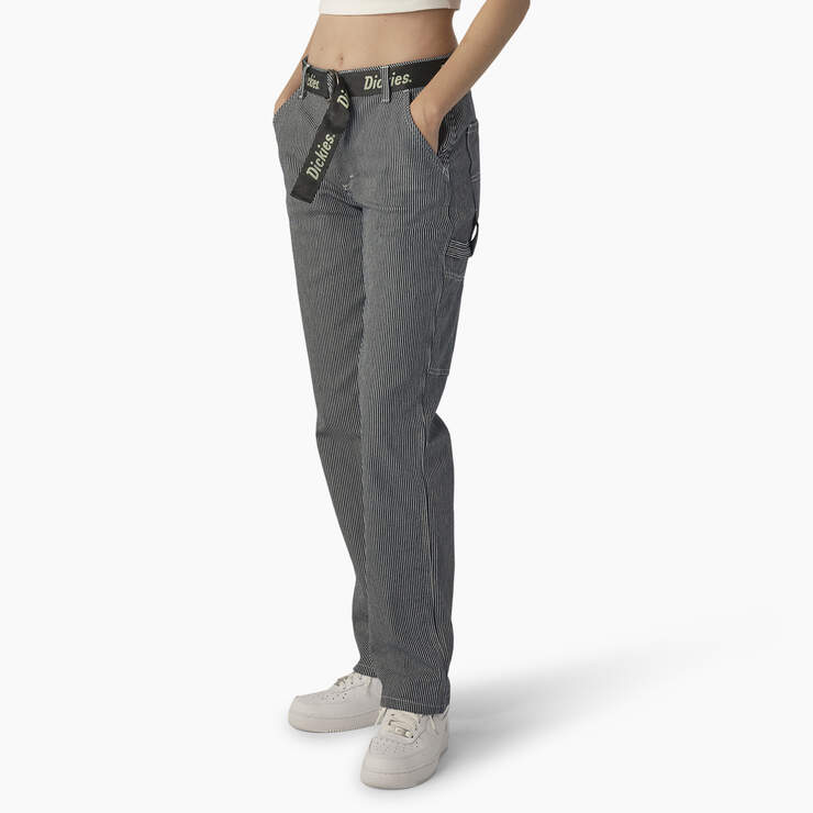 Women's Relaxed Fit Carpenter Pants - Hickory Stripe (HS) image number 3