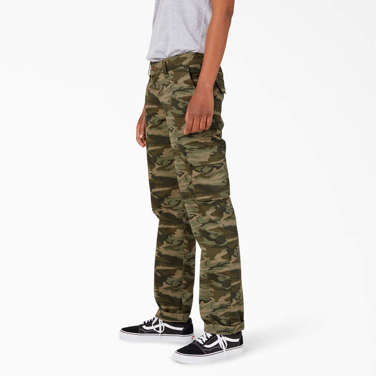 Women's Relaxed Fit Cargo Pants - Light Sage Camo (LSC) image number 3