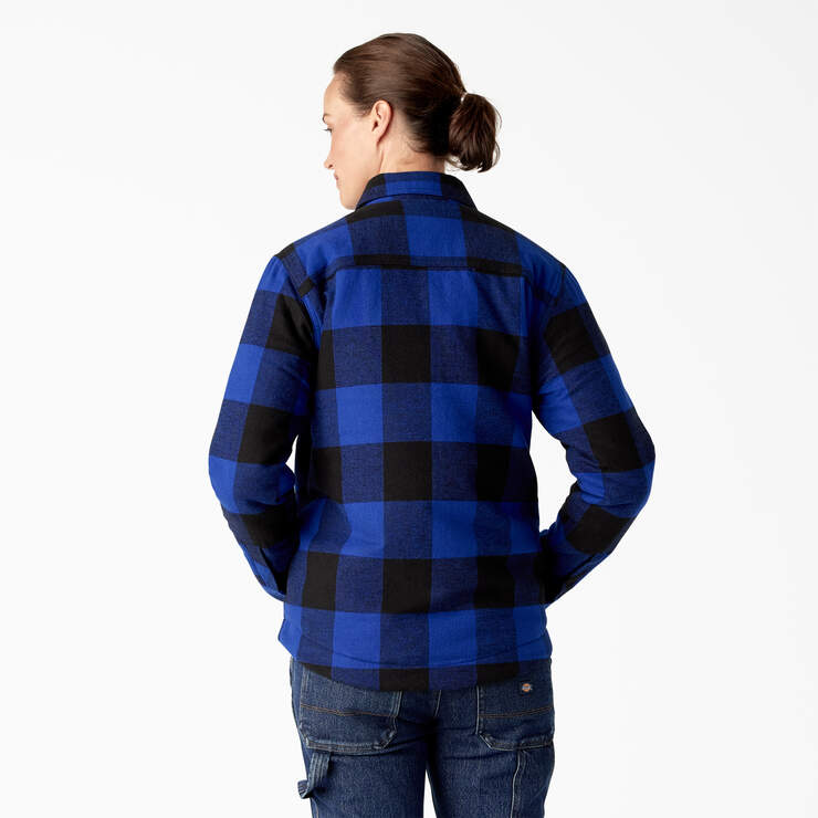 Manteau travailleur en flanelle doublé en molleton long - Surf Blue/Black Buffalo Plaid (B1U) numéro de l’image 2