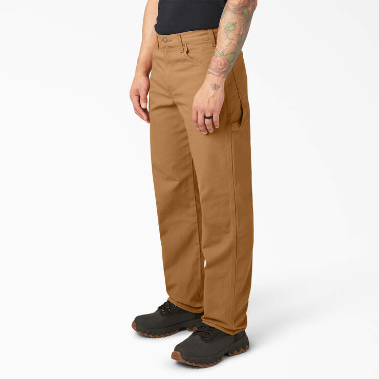 Relaxed Fit Heavyweight Duck Carpenter Pants - Rinsed Brown Duck (RBD) image number 3