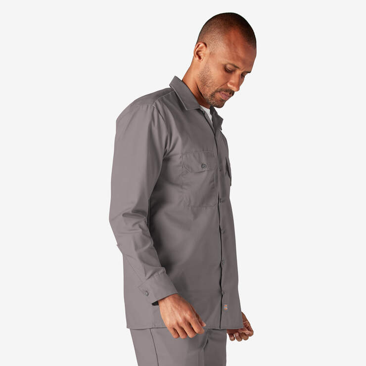 Long Sleeve Work Shirt - Silver (SV) image number 4