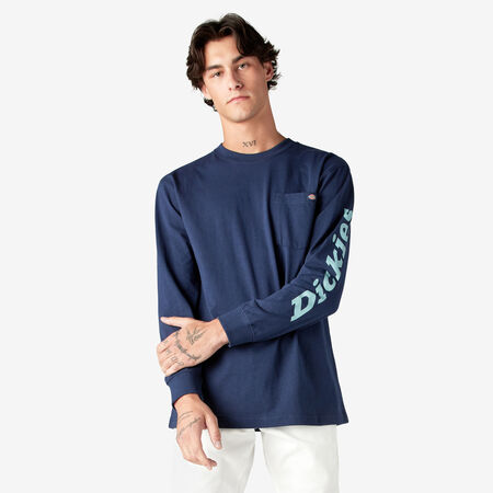 Logo Graphic Long Sleeve Pocket T-Shirt - Ink Navy &#40;IK&#41;