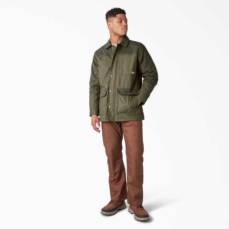 Waxed Canvas Chore Coat - Moss Green (MS) image number 5