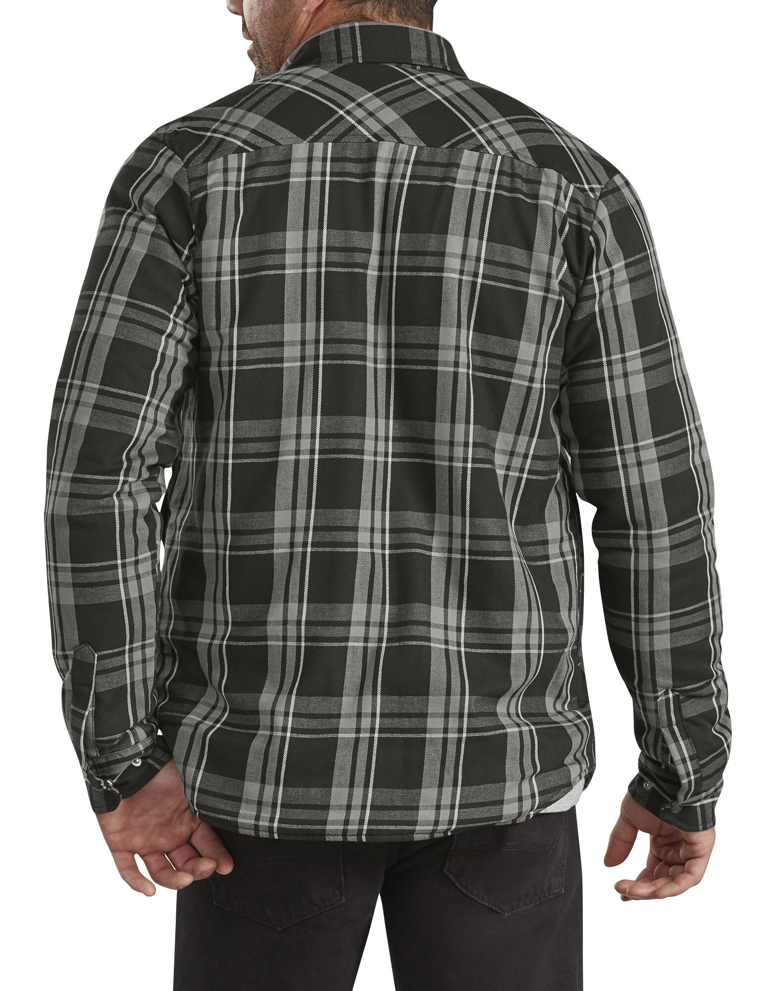 Flannel Sherpa Jacket Gray Plaid | Dickies Canada