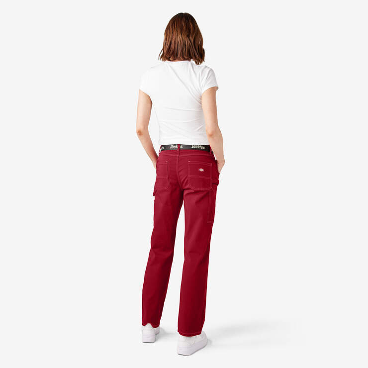 Women's Relaxed Fit Carpenter Pants - English Red (ER) image number 6