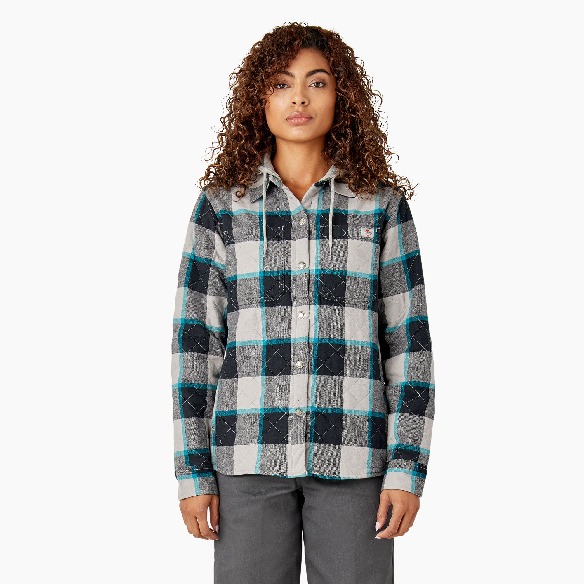 Women s Flannel Hooded Shirt Jacket
