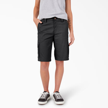 Women&#39;s Relaxed Fit Cargo Shorts, 11&quot; - Black &#40;BK&#41;