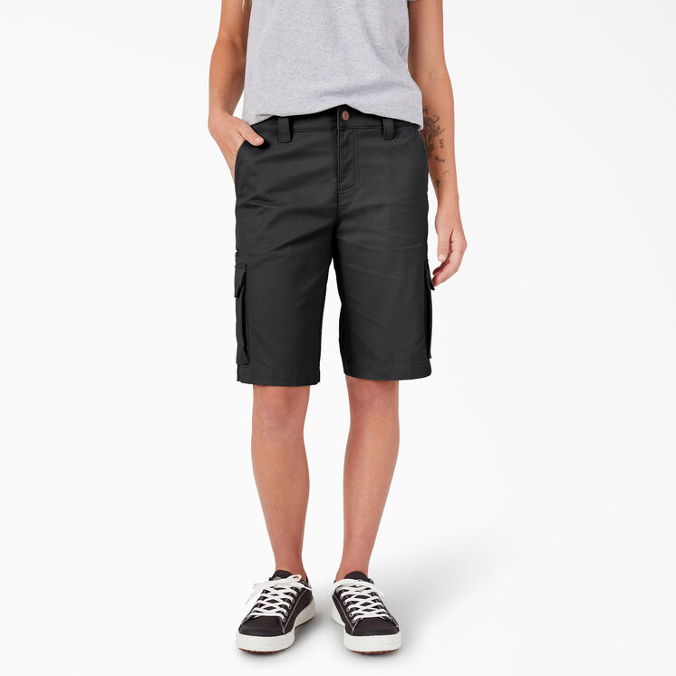 Women&#39;s Relaxed Fit Cargo Shorts, 11&quot; - Black &#40;BK&#41;