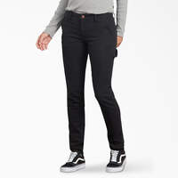Women's FLEX Slim Fit Duck Carpenter Pants - Rinsed Black (RBK)