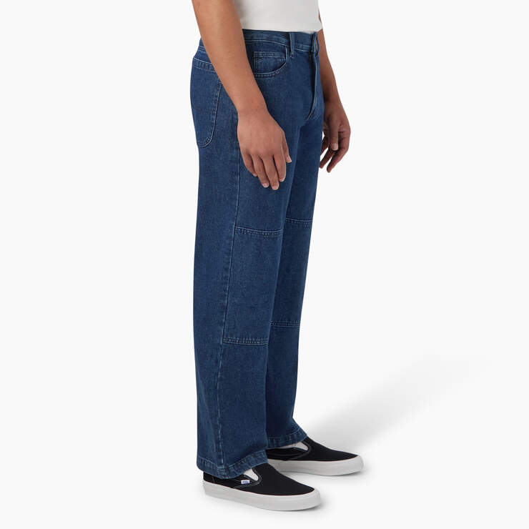 Loose Fit Double Knee Jeans - Stonewashed Indigo Blue (SNB) image number 4