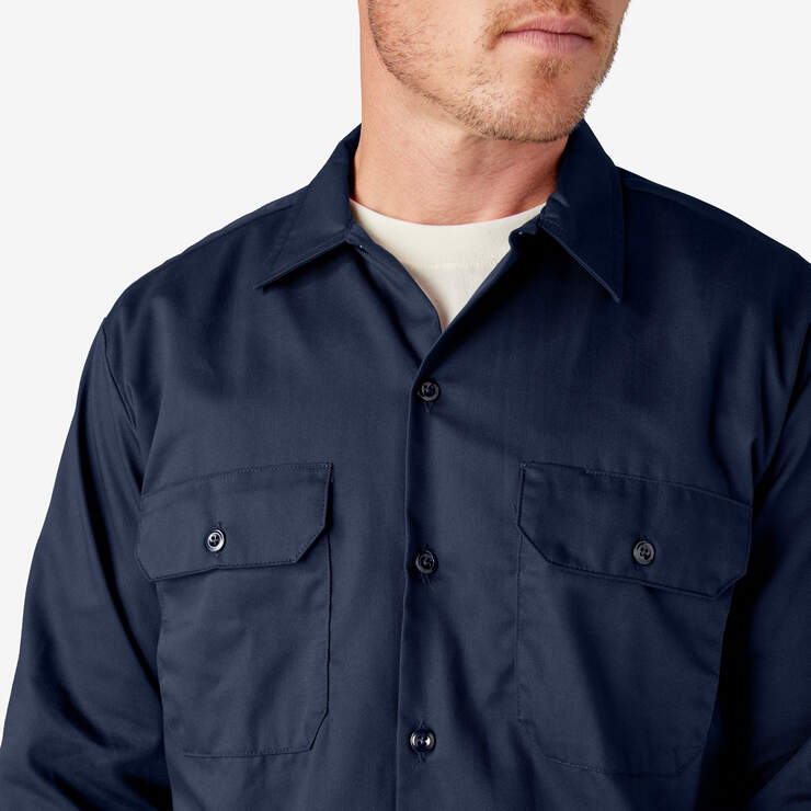 Long Sleeve Work Shirt - Navy Blue (NV) image number 12
