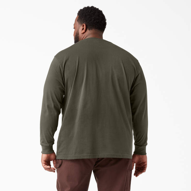 Heavyweight Long Sleeve Pocket T-Shirt - Moss Green (MS) image number 5