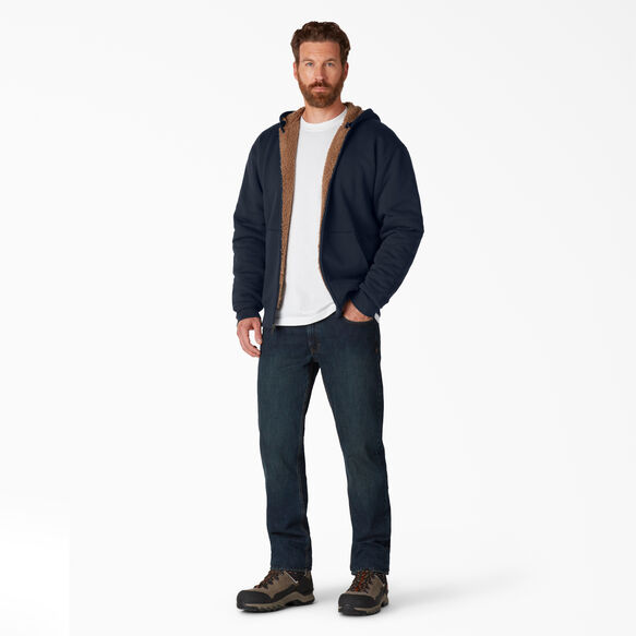 High Pile Fleece Lined Full Zip Hoodie - Dark Navy &#40;DN&#41;