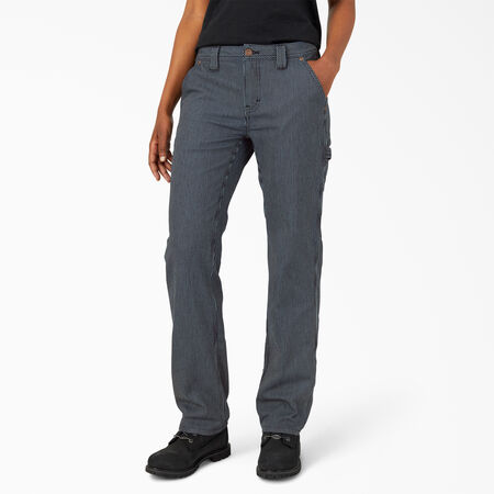 Women&#39;s FLEX Relaxed Fit Hickory Stripe Carpenter Pants - Rinsed Hickory Stripe &#40;RHS&#41;