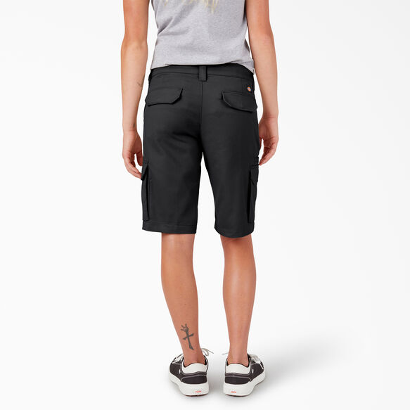 Women&#39;s 11&quot; Stretch Relaxed Fit Cargo Shorts - Black &#40;BK&#41;