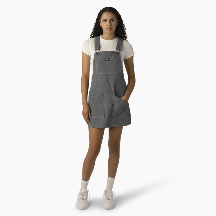 Women&#39;s Hickory Stripe Bib Overall Dress - Hickory Stripe &#40;HS&#41;