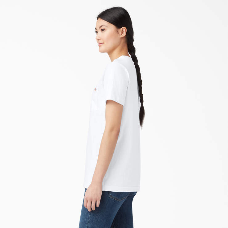 T-shirt épais à manches courtes et à poche pour femmes - White (WH) numéro de l’image 3