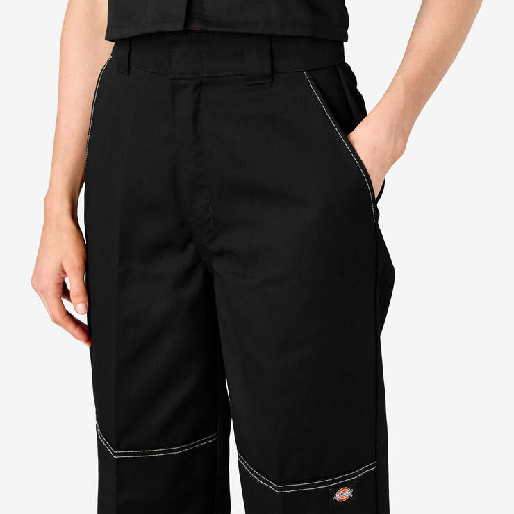 Pantalon à genoux renforcés de coupe décontractée pour femmes - Black (BKX) numéro de l’image 7