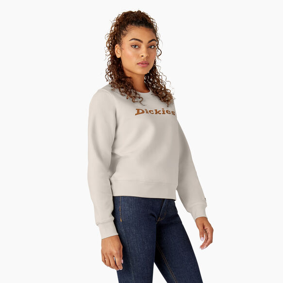 Chandail molletonn&eacute; imprim&eacute; &agrave; encolure ras du cou pour femmes - Cream &#40;CR9&#41;