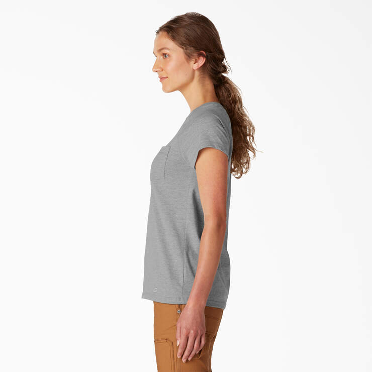 T-shirt rafraîchissant à manches courtes et à poche pour femmes - Heather Gray (HG) numéro de l’image 3