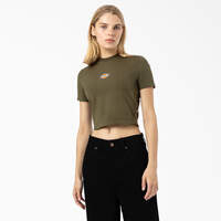 T-shirt écourté Maple Valley pour femmes - Military Green (ML)