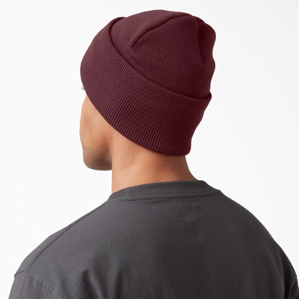 Tuque longue en tricot &agrave; revers - Burgundy &#40;BY&#41;