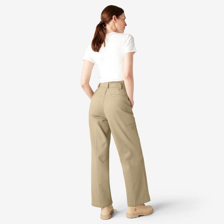 Pantalon à genoux renforcés de coupe décontractée pour femmes - Khaki (KH) numéro de l’image 6