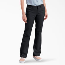Pantalon ajust&eacute; &agrave; jambe semi-&eacute;vas&eacute;e pour femmes - Black &#40;BK&#41;