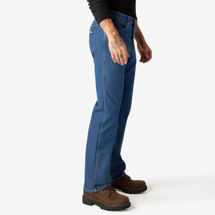 FLEX Active Waist Regular Fit Jeans - Stonewashed Indigo Blue (SNB) image number 4