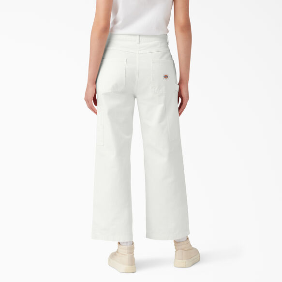 Pantalon menuisier court d&eacute;lav&eacute; pour femmes - Stonewashed Cloud &#40;S2C&#41;