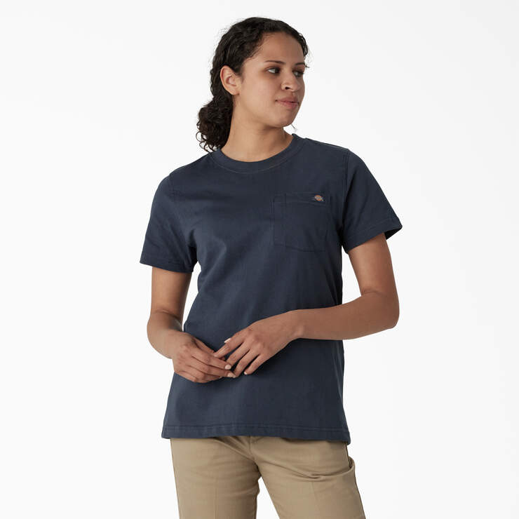 T-shirt épais à manches courtes et à poche pour femmes - Airforce Blue (AF) numéro de l’image 1
