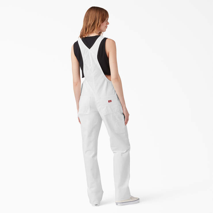 Women's Relaxed Fit Bib Overalls - White (WH) image number 6