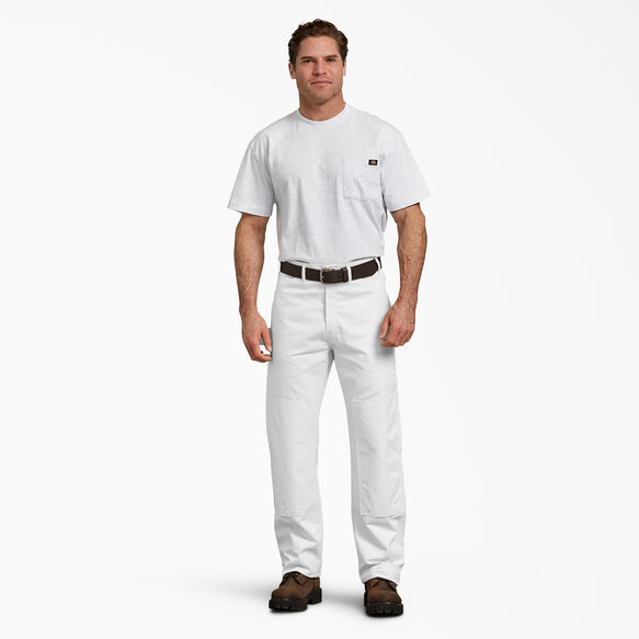 Relaxed Fit Double Knee Carpenter Painter&#39;s Pants - White &#40;WH&#41;
